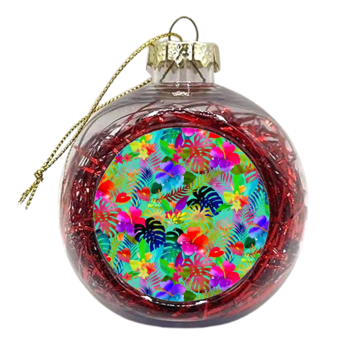 Hawaiian Hibiscus - xmas bauble by Colour Pop Prints