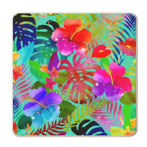 Hawaiian Hibiscus - personalised beer coaster by Colour Pop Prints
