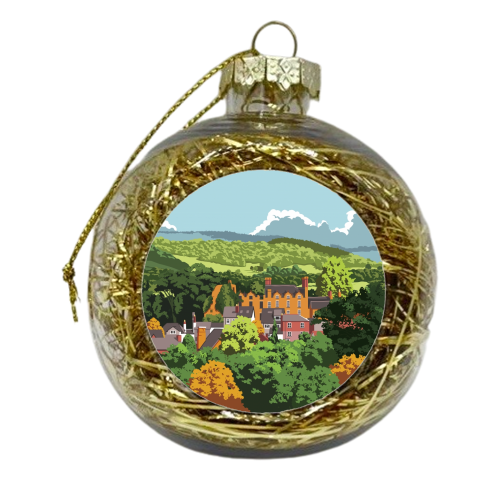 Hay Castle Herefordshire - xmas bauble by Stephen Millership