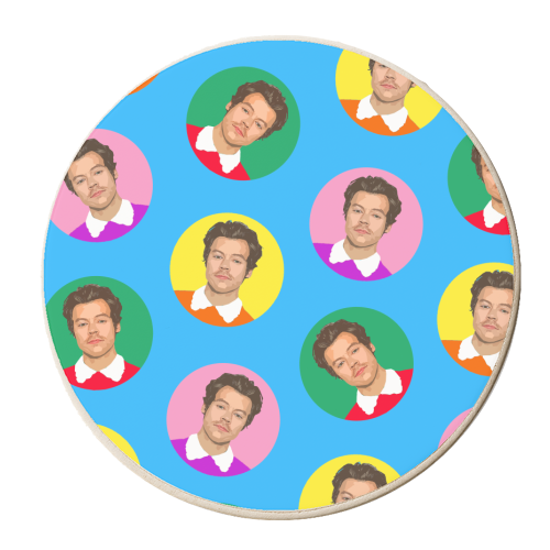 Hazza Balls Blue - personalised beer coaster by DOLLY WOLFE