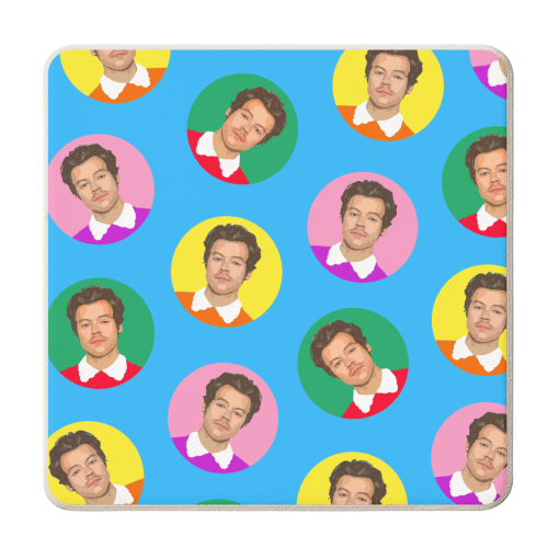 Hazza Balls Blue - personalised beer coaster by DOLLY WOLFE