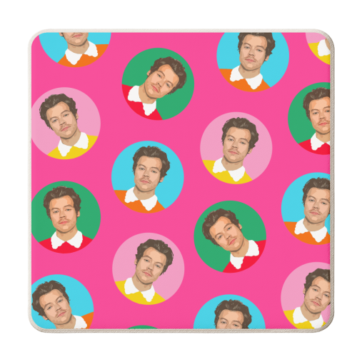 Hazza Balls Pink - personalised beer coaster by DOLLY WOLFE