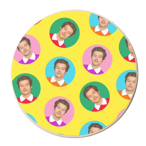 Hazza Balls Yellow - personalised beer coaster by DOLLY WOLFE