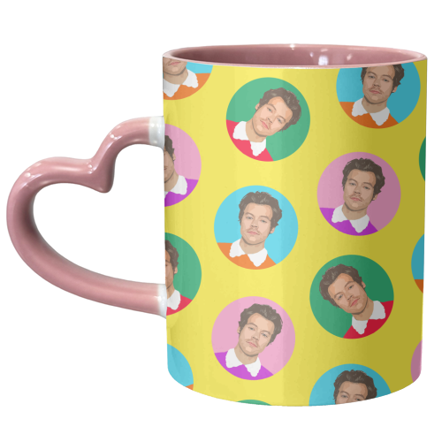 Hazza Balls Yellow - unique mug by DOLLY WOLFE