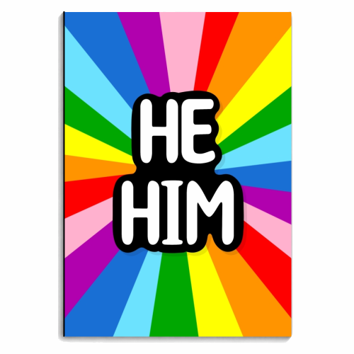 He him lgbtq+ - personalised A4, A5, A6 notebook by The Girl Next Draw