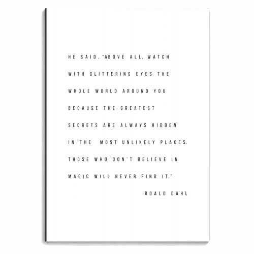 He Said, "Above All, Watch with Glittering Eyes..." -Roald Dahl Quote - personalised A4, A5, A6 notebook by Toni Scott