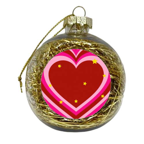 Heart and star print - xmas bauble by The Girl Next Draw