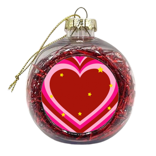 Heart and star print - xmas bauble by The Girl Next Draw