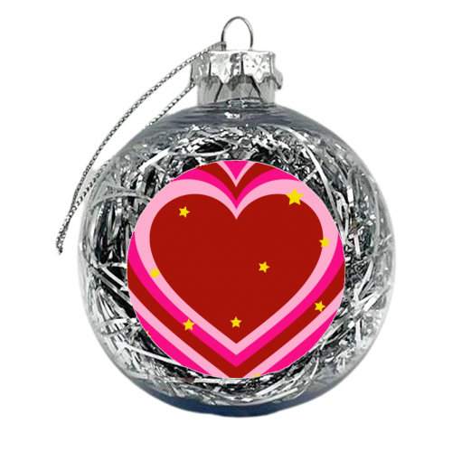 Heart and star print - xmas bauble by The Girl Next Draw