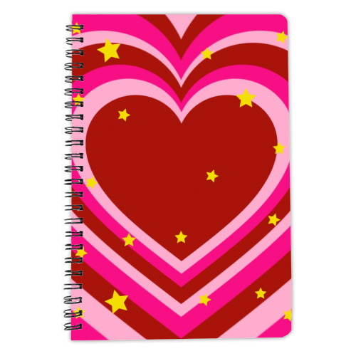 Heart and star print - personalised A4, A5, A6 notebook by The Girl Next Draw