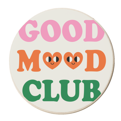 Heart Face GOOD MOOD CLUB - personalised beer coaster by AbiGoLucky