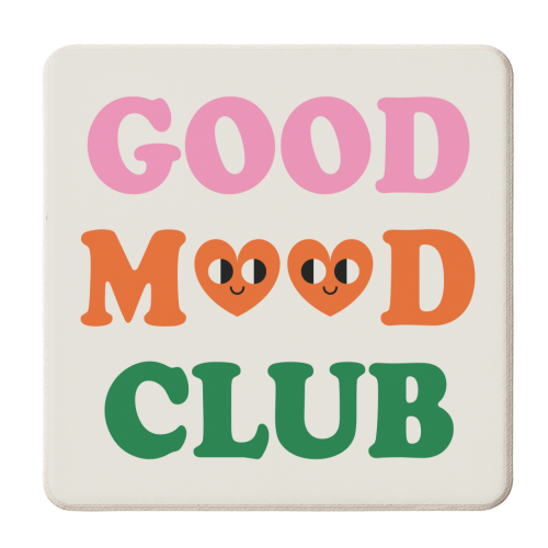 Heart Face GOOD MOOD CLUB - personalised beer coaster by AbiGoLucky