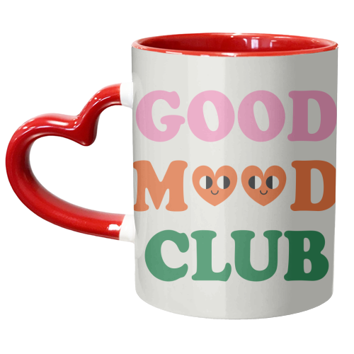 Heart Face GOOD MOOD CLUB - unique mug by AbiGoLucky