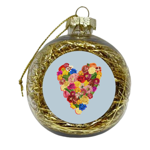 Heart Floral - xmas bauble by Frida Floral Studio
