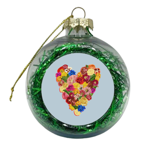 Heart Floral - xmas bauble by Frida Floral Studio