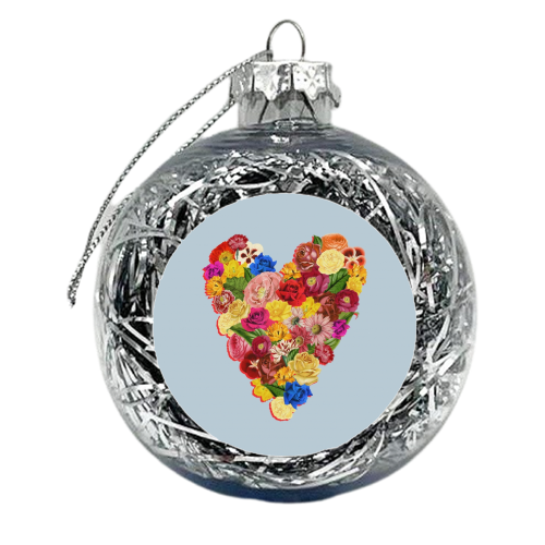 Heart Floral - xmas bauble by Frida Floral Studio