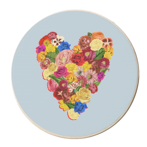 Heart Floral - personalised beer coaster by Frida Floral Studio