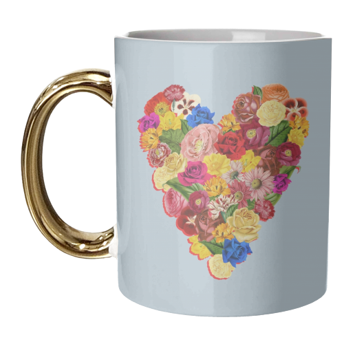 Heart Floral - unique mug by Frida Floral Studio