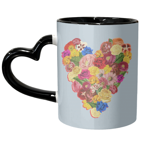 Heart Floral - unique mug by Frida Floral Studio
