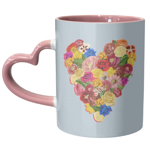 Heart Floral - unique mug by Frida Floral Studio