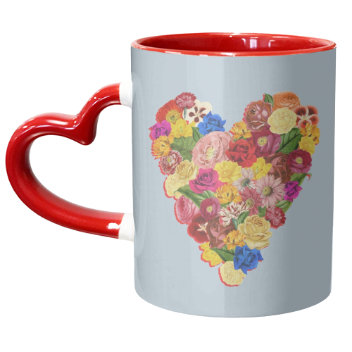 Heart Floral - unique mug by Frida Floral Studio