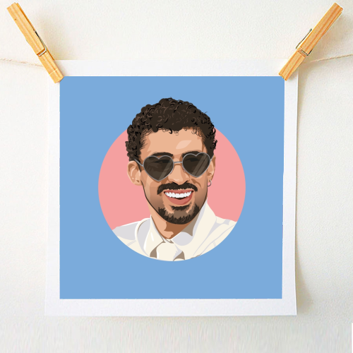 Heart glasses bunny - A1 - A4 art print by The Girl Next Draw