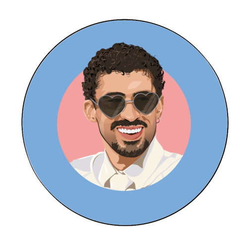 Heart glasses bunny - Circle Sticker by The Girl Next Draw