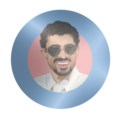 Heart glasses bunny - Circle Sticker by The Girl Next Draw