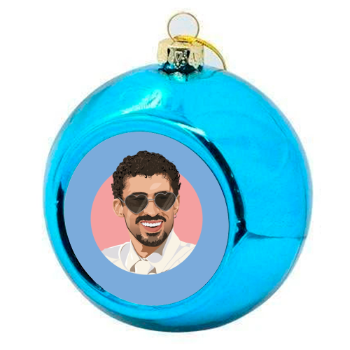 Heart glasses bunny - colourful christmas bauble by The Girl Next Draw