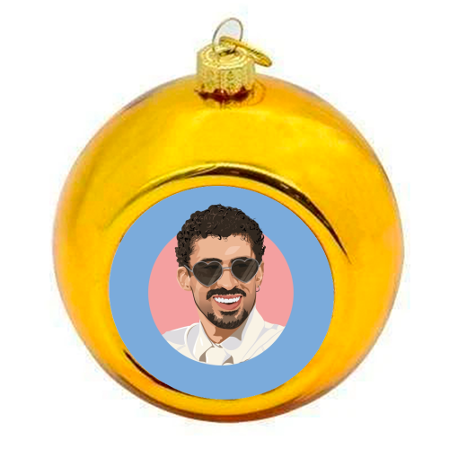 Heart glasses bunny - colourful christmas bauble by The Girl Next Draw