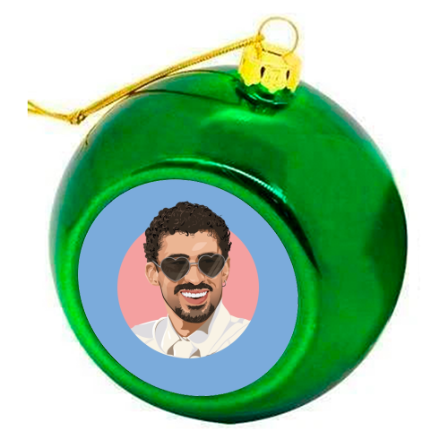 Heart glasses bunny - colourful christmas bauble by The Girl Next Draw