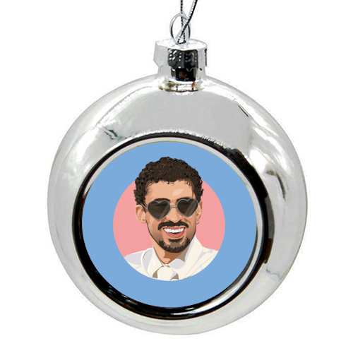 Heart glasses bunny - colourful christmas bauble by The Girl Next Draw