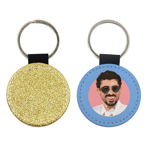 Heart glasses bunny - keyring by The Girl Next Draw