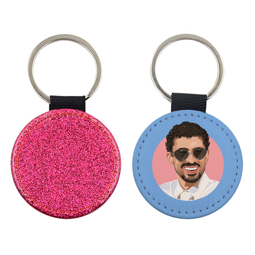 Heart glasses bunny - keyring by The Girl Next Draw