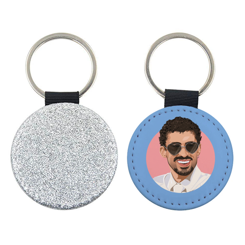 Heart glasses bunny - keyring by The Girl Next Draw