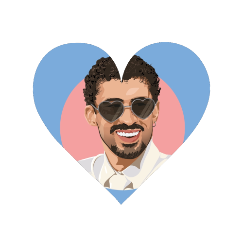 Heart glasses bunny - Magnet by The Girl Next Draw