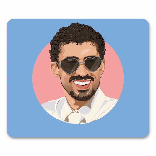 Heart glasses bunny - mouse mat by The Girl Next Draw