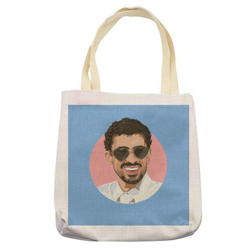 Heart glasses bunny - printed canvas tote bag by The Girl Next Draw