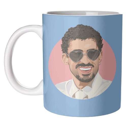 Heart glasses bunny - unique mug by The Girl Next Draw