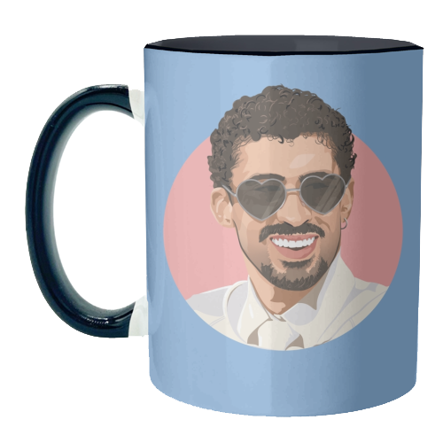 Heart glasses bunny - unique mug by The Girl Next Draw