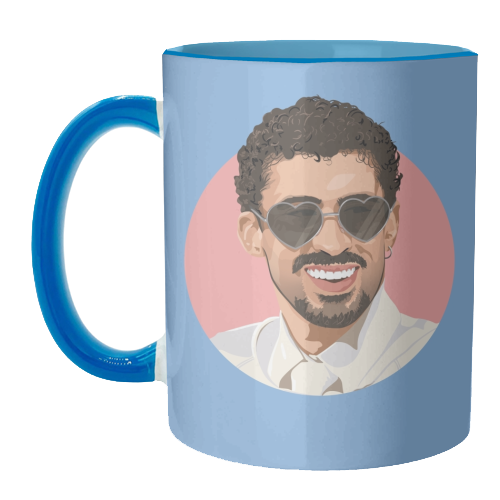 Heart glasses bunny - unique mug by The Girl Next Draw