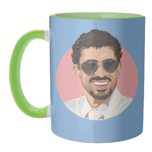 Heart glasses bunny - unique mug by The Girl Next Draw