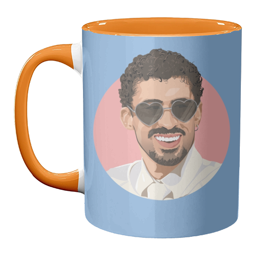 Heart glasses bunny - unique mug by The Girl Next Draw