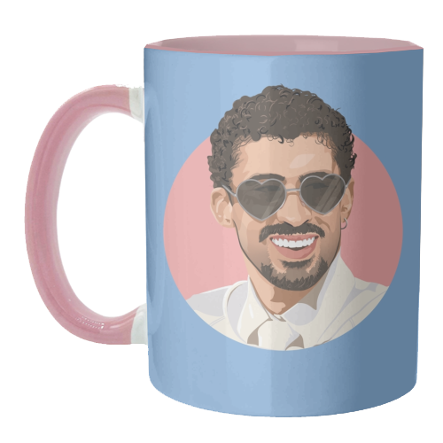 Heart glasses bunny - unique mug by The Girl Next Draw