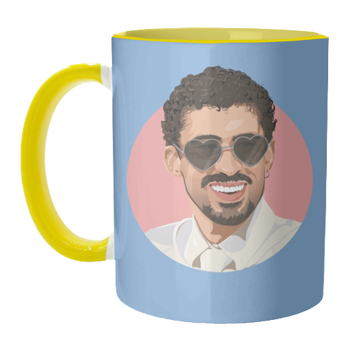 Heart glasses bunny - unique mug by The Girl Next Draw