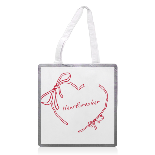 Heartbreaker - printed canvas tote bag by Ms Doodle