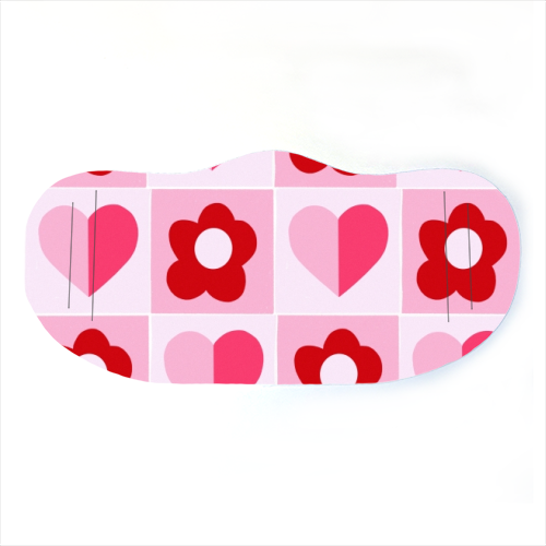 Hearts and Daisies - face cover mask by Yaz Raja