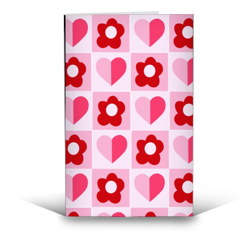 Hearts and Daisies - funny greeting card by Yaz Raja