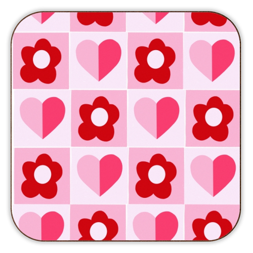 Hearts and Daisies - personalised beer coaster by Yaz Raja