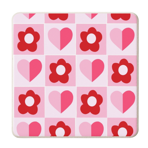 Hearts and Daisies - personalised beer coaster by Yaz Raja